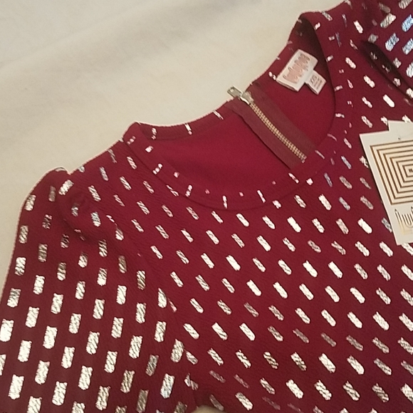 LAST CHANCE SALE Red & Silver Amelia Dress LuLaRoe Elegant Size XXS NEW - Picture 3 of 8